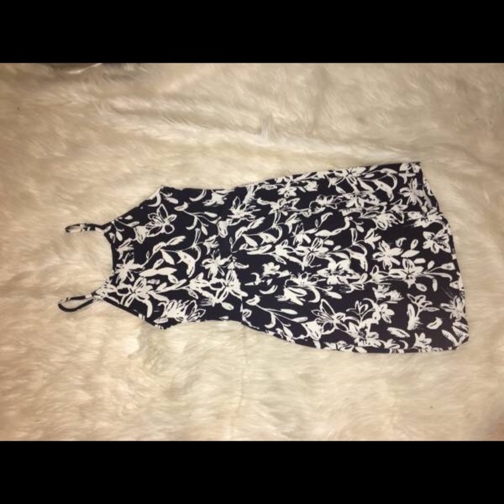 Navy blue floral dress